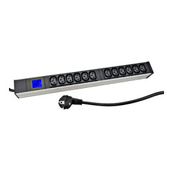 SCHRACK - PDU IT METER, integr.merenie, 12x C13, Al, 19'', 1U, RAL 7035