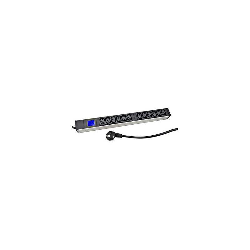 SCHRACK - PDU IT METER, integr.merenie, 12x C13, Al, 19'', 1U, RAL 7035