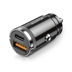 Aligator mini nabíjačka do auta Power Delivery 30W, USB-C + USB-A, USB-C/USB-C kábel