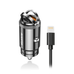 Aligator mini nabíjačka do auta Power Delivery 30W, USB-C+USB-A, USB-C kábel pre iPhone/iPad