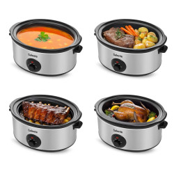 Salente HotPot, pomalý hrniec, 6,5 l, manuálne ovládanie, nerez