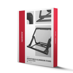 AXAGON STND-LAB hliníkový stojan na notebook 10''-17.3'' nastaviteľná výška, čierny
