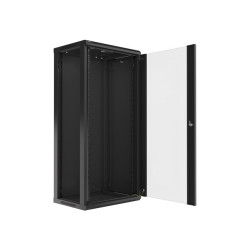 LANBERG RACKOVÁ SKRIŇA 19'' NÁSTENNÁ 27U/600X450 (FLAT PACK) S PRESKLENÝMI DVERMI ČIERNA V2