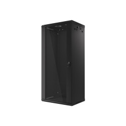 LANBERG RACKOVÁ SKRIŇA 19'' NÁSTENNÁ 27U/600X450 (FLAT PACK) S PRESKLENÝMI DVERMI ČIERNA V2