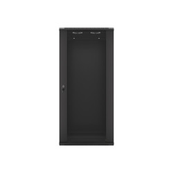 LANBERG RACKOVÁ SKRIŇA 19'' NÁSTENNÁ 27U/600X450 (FLAT PACK) S PRESKLENÝMI DVERMI ČIERNA V2