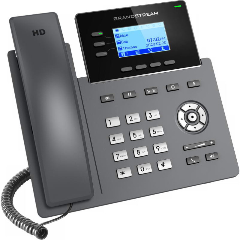 Grandstream GRP2603P SIP telefón, 2,48'' LCD podsv. displej, 6 SIP účty, 2x1Gbit port, PoE