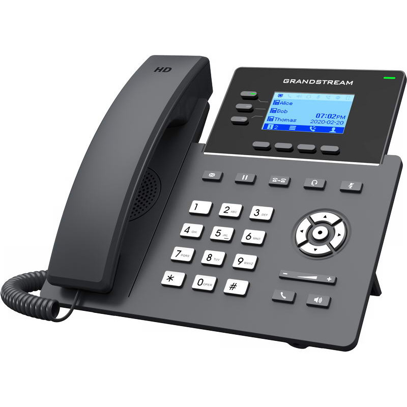 Grandstream GRP2603P SIP telefón, 2,48'' LCD podsv. displej, 6 SIP účty, 2x1Gbit port, PoE