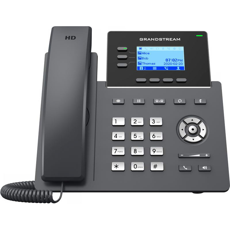 Grandstream GRP2603P SIP telefón, 2,48'' LCD podsv. displej, 6 SIP účty, 2x1Gbit port, PoE