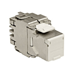 SCHRACK - Keystone modul RJ45 tienený, 10 Gb, trieda Ea, 4PPoE