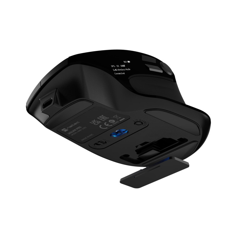 Bezdrôtová myš Natec JAGUAR PRO/Kancelárska/Blue Sense/Pre pravákov/4 000 DPI/USB+BT/Čierna