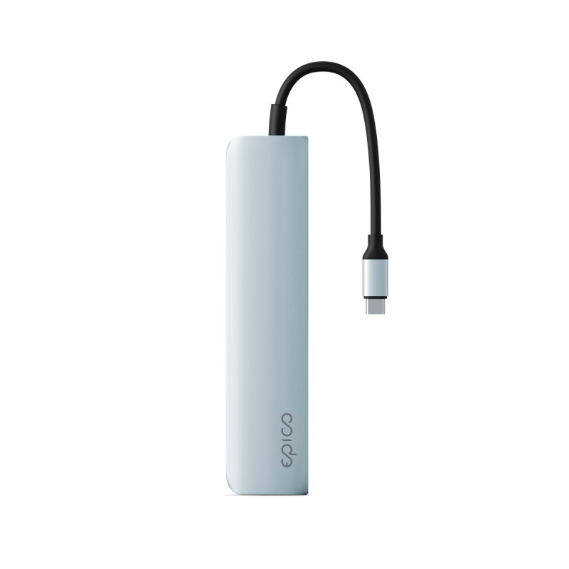 Epico 6v1 hliníkový USB-C 8K húb - modrá