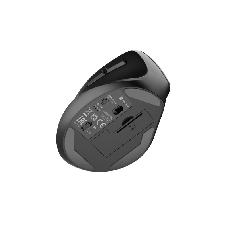 Natec CRAKE 2/Kancelárska/Optická/Pre ľavákov/2 400 DPI/USB+BT/Čierna
