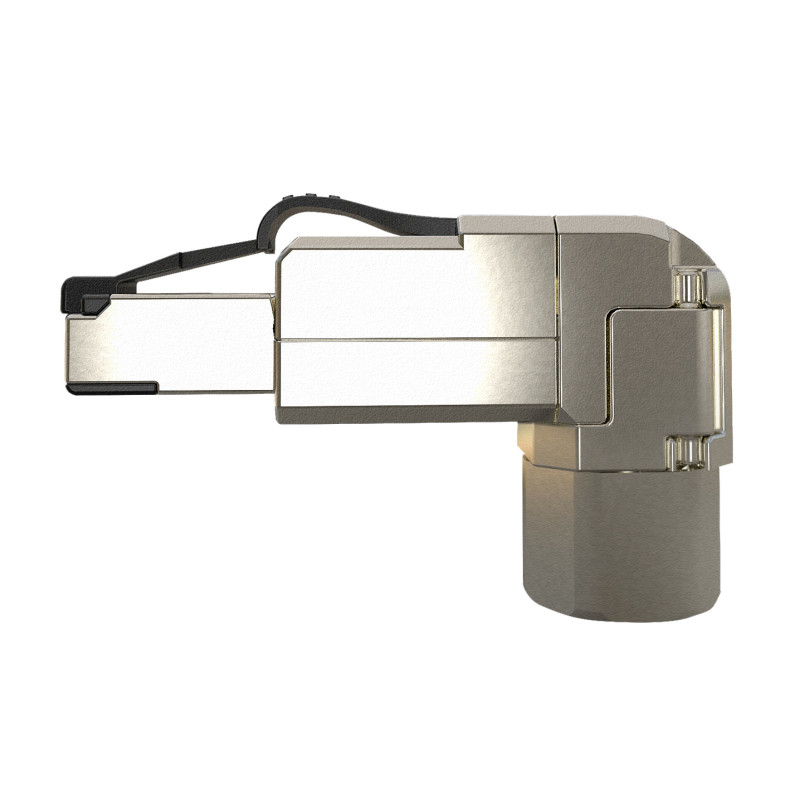 SOLARIX - Konektor MPTL 90° RJ45 CAT6A STP samorezný SXRJ45-6A-STP-BK-SA-U