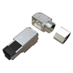 SOLARIX - Konektor MPTL 90° RJ45 CAT6A STP samorezný SXRJ45-6A-STP-BK-SA-U