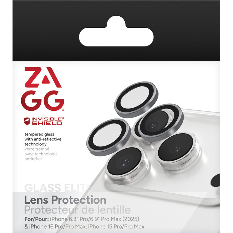 ZAGG Ochranná čočka Premium pre Apple 17 Pro/Pro Max/16 Pro/Pro Max/15 Pro/Pro Max - strieborná