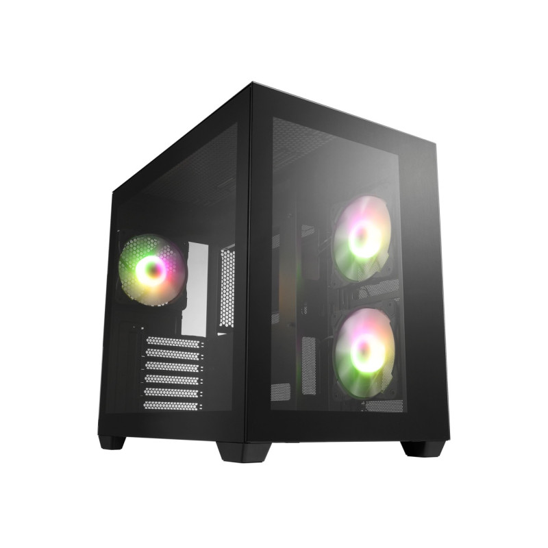 FSP CMT380B/Midi Tower/Transpar./Čierna