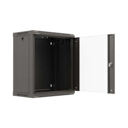 LANBERG 19'' RACKOVÁ SKRIŇA PRO MONTÁŽ NA STENU 12U/540X350 (PLOCHÉ BALENIE) S PROSKLENÝMI DVERMI ČIERNA