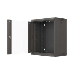LANBERG 19'' RACKOVÁ SKRIŇA PRO MONTÁŽ NA STENU 12U/540X350 (PLOCHÉ BALENIE) S PROSKLENÝMI DVERMI ČIERNA