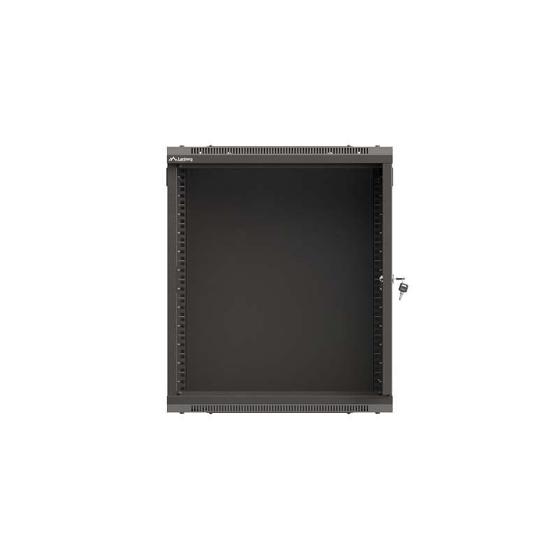 LANBERG 19'' RACKOVÁ SKRIŇA PRO MONTÁŽ NA STENU 12U/540X350 (PLOCHÉ BALENIE) S PROSKLENÝMI DVERMI ČIERNA