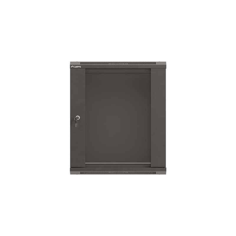 LANBERG 19'' RACKOVÁ SKRIŇA PRO MONTÁŽ NA STENU 12U/540X350 (PLOCHÉ BALENIE) S PROSKLENÝMI DVERMI ČIERNA