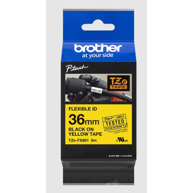 BROTHER - TZE-FX661, žltá / čierna, 36mm