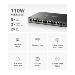 Mercusys MS112GMP 12xGb (8xPoE+)