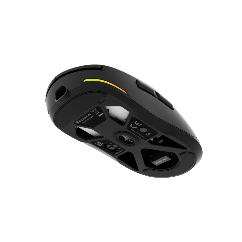 Genesis herná myš ZIRCON 660 PRO/Herná/Optická/Pre pravákov/26 000 DPI/Drôtová+bezdrôtová/Čierna
