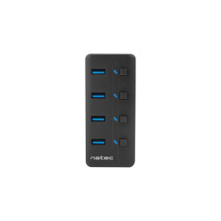 Natec Mantis 2 aktivní rozbočovač s funkciou nabíjania 4x USB 3.0 HUB, vypínač, napájací adaptér