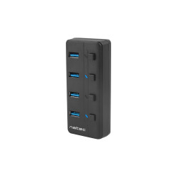 Natec Mantis 2 aktivní rozbočovač s funkciou nabíjania 4x USB 3.0 HUB, vypínač, napájací adaptér