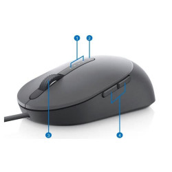 Dell MS3220/Kancelárska/Laserová/Pre pravákov/3 200 DPI/Drôtová USB/Čierna