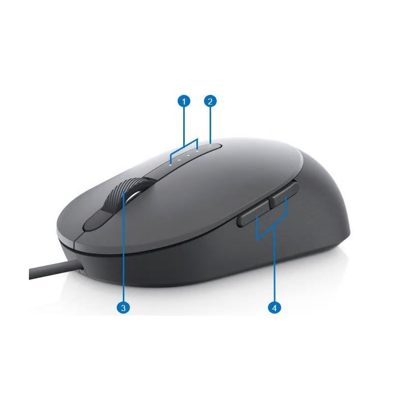 Dell MS3220/Kancelárska/Laserová/Pre pravákov/3 200 DPI/Drôtová USB/Čierna