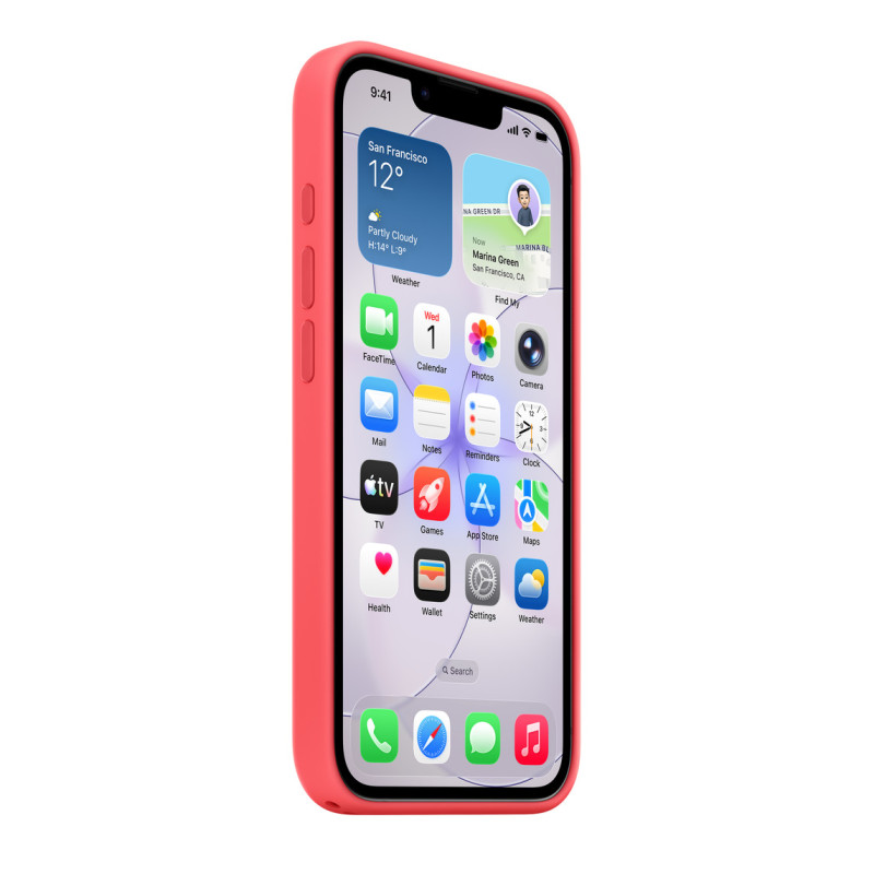 APPLE - iPhone 17e Silicone Case with MS – Bright Guava / SK