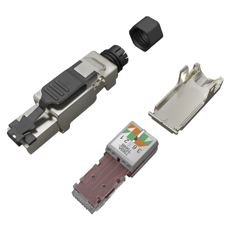 SOLARIX - Konektor MPTL univerzálny RJ45 CAT5E STP samorezný SXRJ45-5E-STP-BK-SA