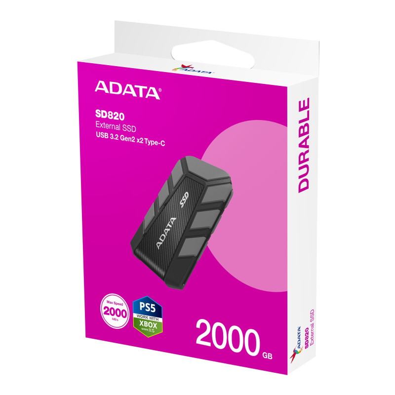 ADATA SD820/2TB/SSD/Externý/Sivá/5R