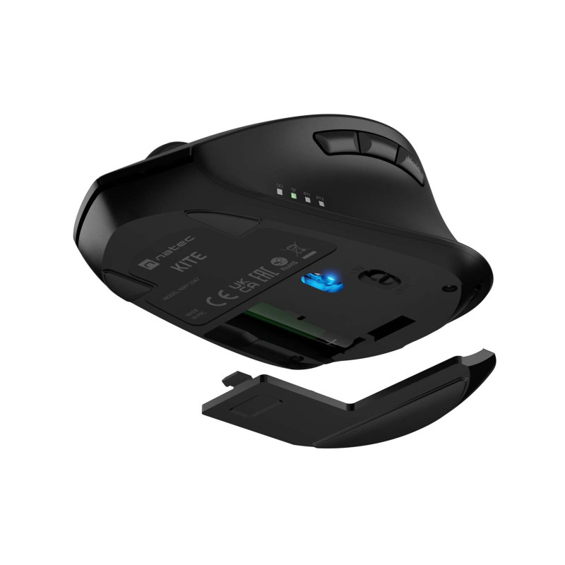 Myš bezdrôtová Natec KITE/Kancelárska/Blue Sense/Pre pravákov/4 000 DPI/USB+BT/Čierna