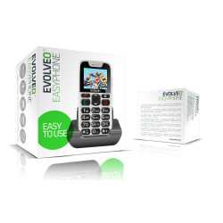 EVOLVEO EasyPhone, mobilný telefón pre seniorov s nabíjacím stojanom, biela