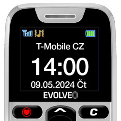 EVOLVEO EasyPhone, mobilný telefón pre seniorov s nabíjacím stojanom, biela