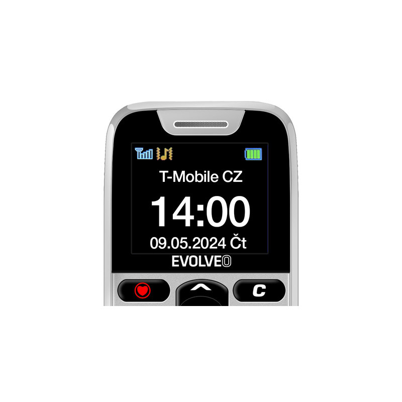 EVOLVEO EasyPhone, mobilný telefón pre seniorov s nabíjacím stojanom, biela