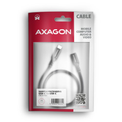 AXAGON BUCM32-CF10AB predlžovací kábel USB-C (M) -- USB-C (F), 1m, USB 20Gbps, PD 240W, ALU, oplet