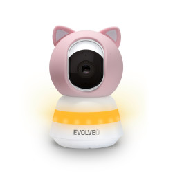 EVOLVEO Baby Monitor LUX- Múdra 360 ° videoopatrovateľka s nočným videním, detekciou plače a pohybu, ružová