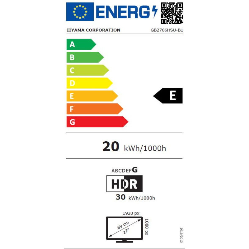 iiyama G-Master/GB2766HSU/27''/VA/FHD/165Hz/1ms/Black/3R
