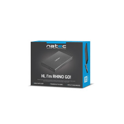 Externý box pre HDD 2,5'' USB 3.0 Natec Rhino Go, černý, hliníkové telo