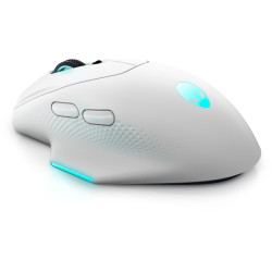 Dell Alienware 620M/Herná/Optická/Pre pravákov/26 000 DPI/Drôtová+bezdrôtová/Biela