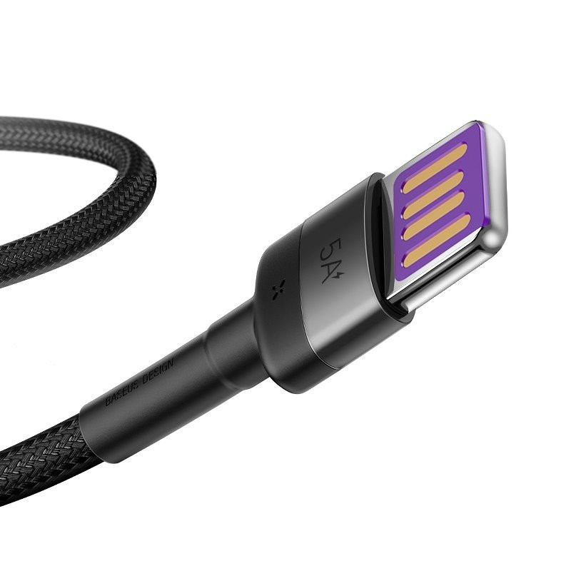 NONAME - Baseus CATKLF-PG1 Cafule Quick Charging Dátový Kabel USB Double Sided to USB 40W 1m Gray/Black