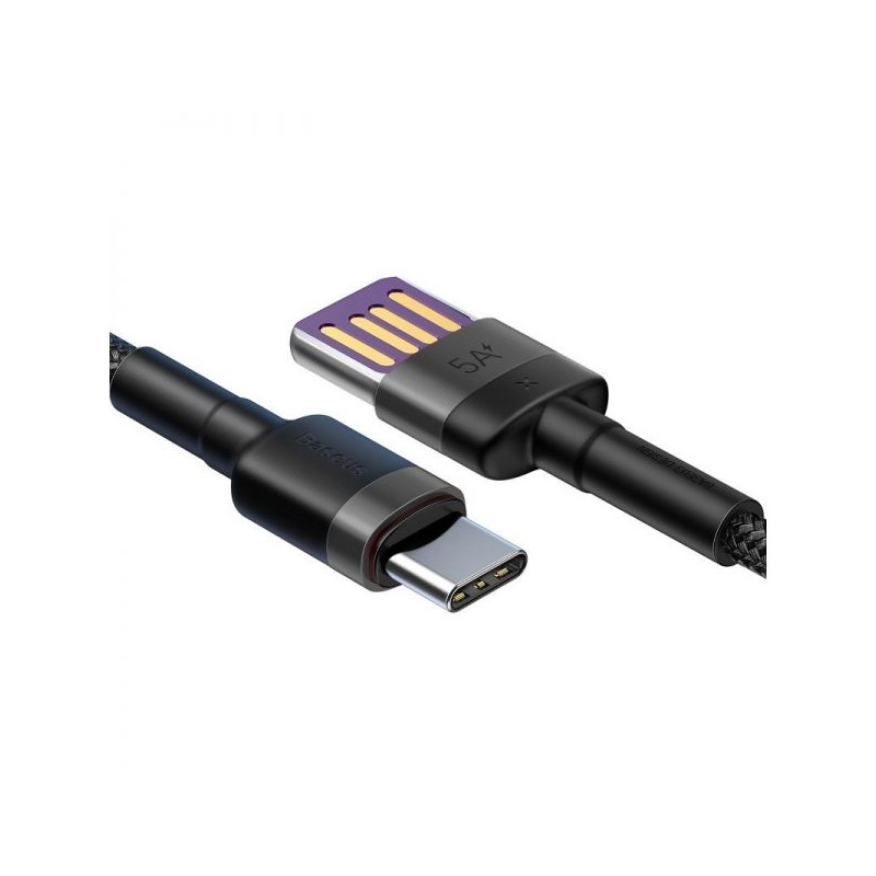 NONAME - Baseus CATKLF-PG1 Cafule Quick Charging Dátový Kabel USB Double Sided to USB 40W 1m Gray/Black