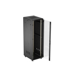 LANBERG 19'' VOĽNE STOJÚCA RACKOVÁ SKRIŇA 42U/600X800 (FLAT PACK) S PRESKLENÝMI DVERAMI ČIERNA