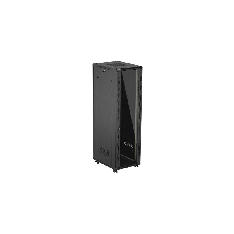 LANBERG 19'' VOĽNE STOJÚCA RACKOVÁ SKRIŇA 42U/600X800 (FLAT PACK) S PRESKLENÝMI DVERAMI ČIERNA