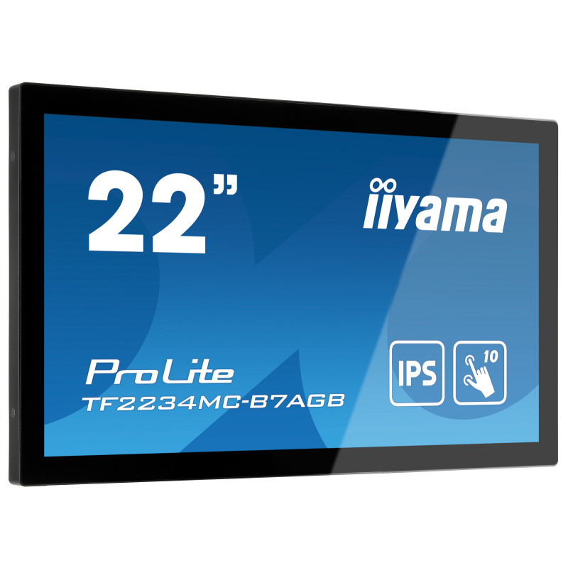 22'' iiyama TF2234MC-B7AGB: IPS, FullHD, capacitive, 10P, 350cd/m2, VGA, HDMI, DP, IP65, čierny