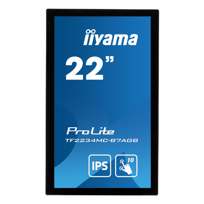 22'' iiyama TF2234MC-B7AGB: IPS, FullHD, capacitive, 10P, 350cd/m2, VGA, HDMI, DP, IP65, čierny