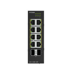 D-Link DIS-100G-10P 10-Port Gigabit Industrial PoE+ Unmanaged Switch with 2 x 2.5G SFP+ Ports